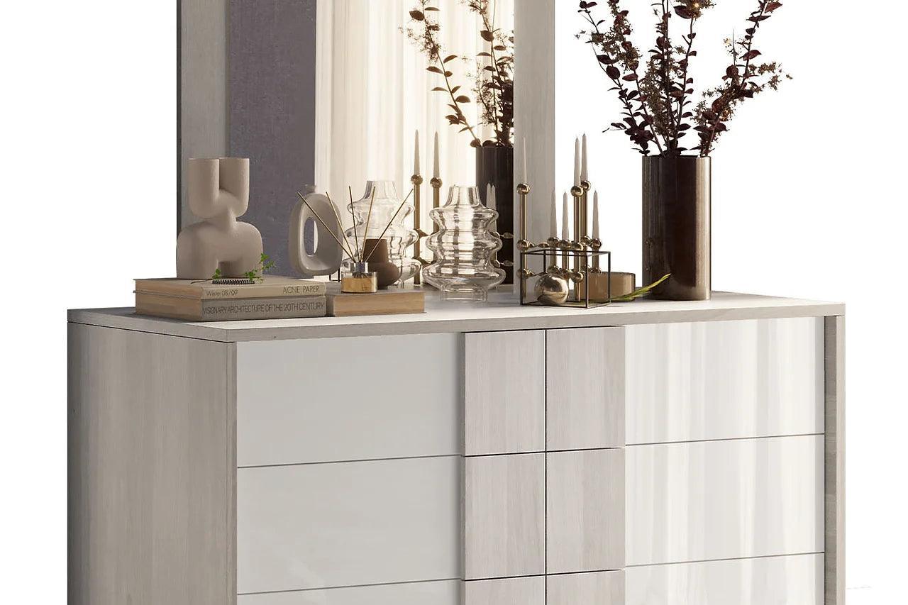 Tower White Modern Contemporary Traditional Solid Wood 2-Drawers Nightstand - Ella Furniture