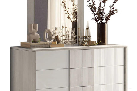 Tower White Modern Contemporary Traditional Solid Wood LED Panel Bedroom Set - Ella Furniture