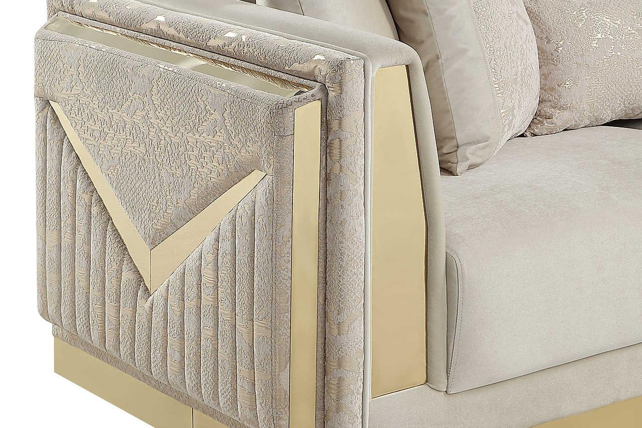 Monaco Cream Velvet Living Room Set