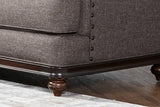 Driftwood Brown/Gray Modern Contemporary Solid Wood Trim Fabric Upholstery Chair - Ella Furniture