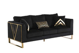Vista Bonita Black Velvet Living Room Set