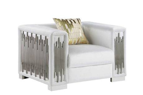 Token White Modern Velvet Chair - Ella Furniture