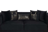 Monaco Black Velvet Living Room Set