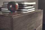 Medea II Vintage Oak Upholstered Italian Nightstand