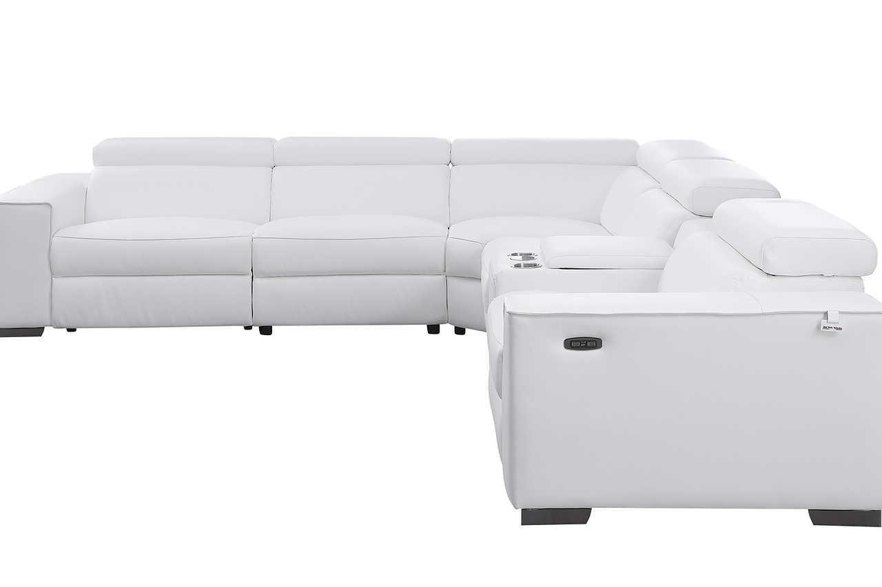 Picasso White 6-Piece 2 Power Reclining Sectional