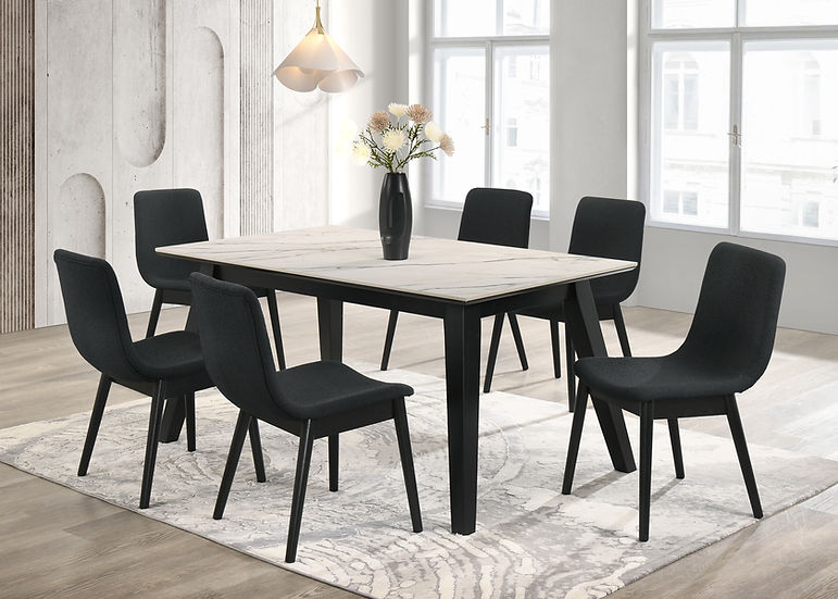 Dorri Black White Dining Room Set