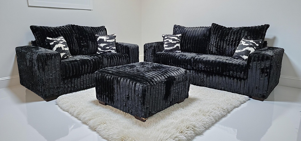 Texan Oversize Black Ottoman