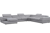 Pella Light Gray Leather LAF Sectional