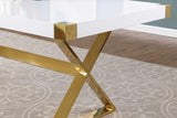 Adel White Gold Dining Table