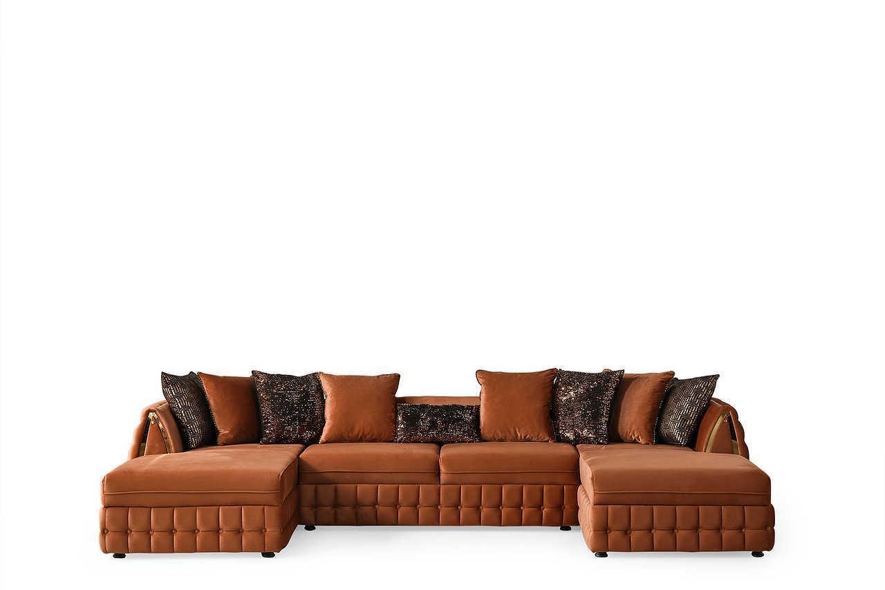 Sicilya Rust Orange Sectional