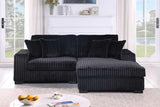 Comfy II Black Velvet 2-Piece Sectional