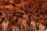 Afro Shag Rust Modern Transitional Art Silk Shine Rug - Ella Furniture