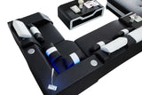 Matrix Black White Faux Leather Sectional