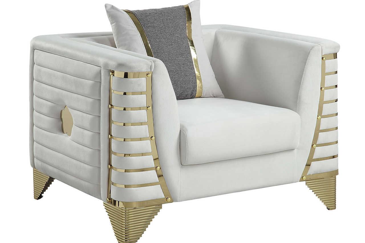Donovan Cream Velvet Living Room Set
