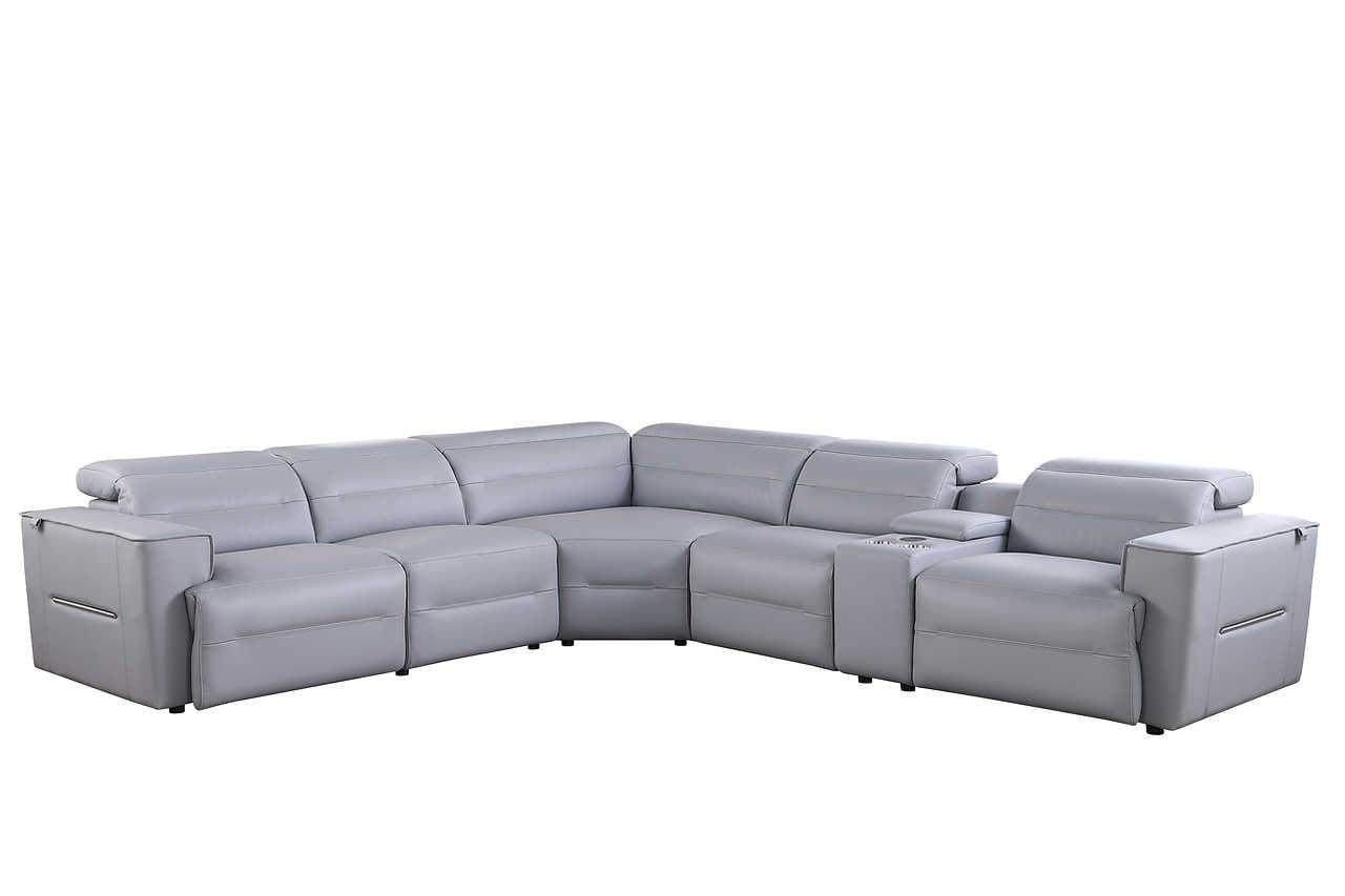 Nexus Light Blue Power Reclining Sectional