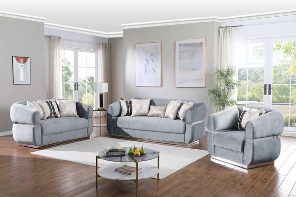 Carmela Grey Velvet Living Room Set