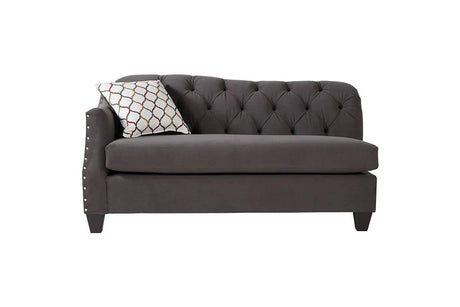 Bing Ash Grey Modern Contemporary Wood, Engineered Wood Fabric Tufted Sofa & Loveseat - Ella Furniture