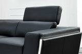 Domo Black Leather Sectional