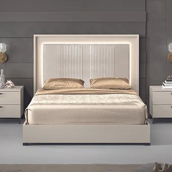 Carina Italian High Gloss Pearl Finish Bedroom Set with Soft Closing Drawers - 4 Pieces view 2