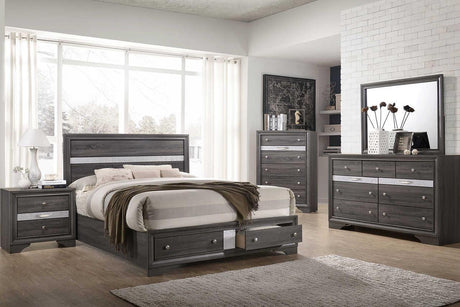 Hannah Grey Modern Contemporary Solid Wood And Veneers 9-Drawers Dresser & Mirror - Ella Furniture