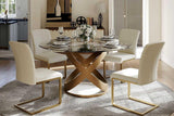 Sami 51" Glass Top Table