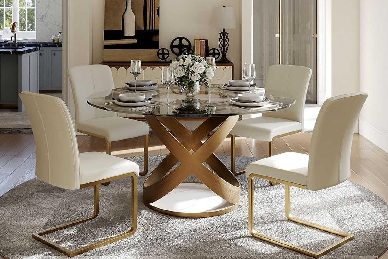 Sami 51" Glass Top Table