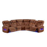 Skyline Brown Caramel Power Reclining Sectional