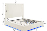 Belinda Beige LED Upholstered Platform King Bed