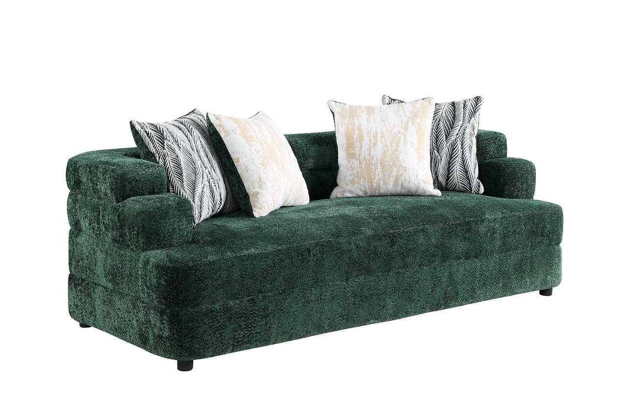 Stepso Green Boucle Living Room Set