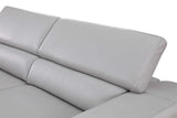 Pella Light Grey Leather Sectional