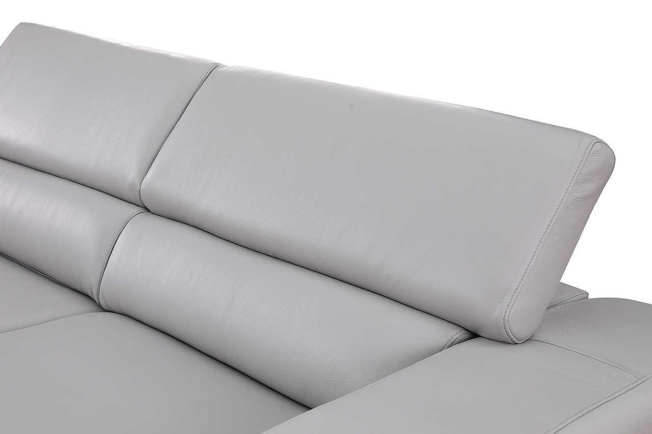 Pella Light Grey Leather Sectional
