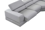 Pella Light Gray Leather RAF Sectional