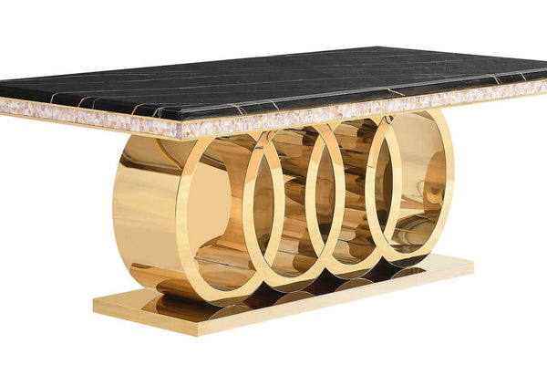 Giovanni Black Gold Dining Table