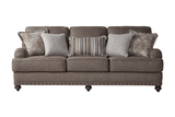 Phineas Driftwood Modern Contemporary Solid Wood Fabric Upholstered Chair - Ella Furniture