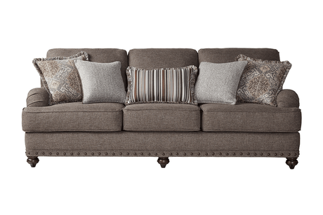 Phineas Driftwood Modern Contemporary Solid Wood Fabric Upholstered Chair - Ella Furniture