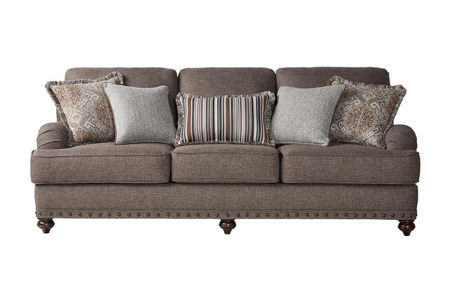 Phineas Driftwood Modern Contemporary Wood, Engineered Wood Fabric Sofa - Ella Furniture