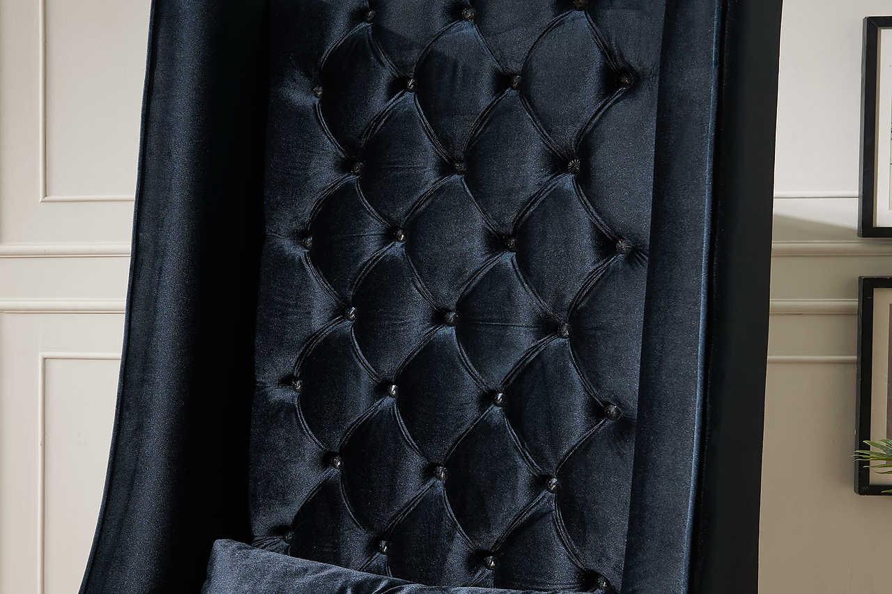 Throne Black 62.5" Tall Accent Chair