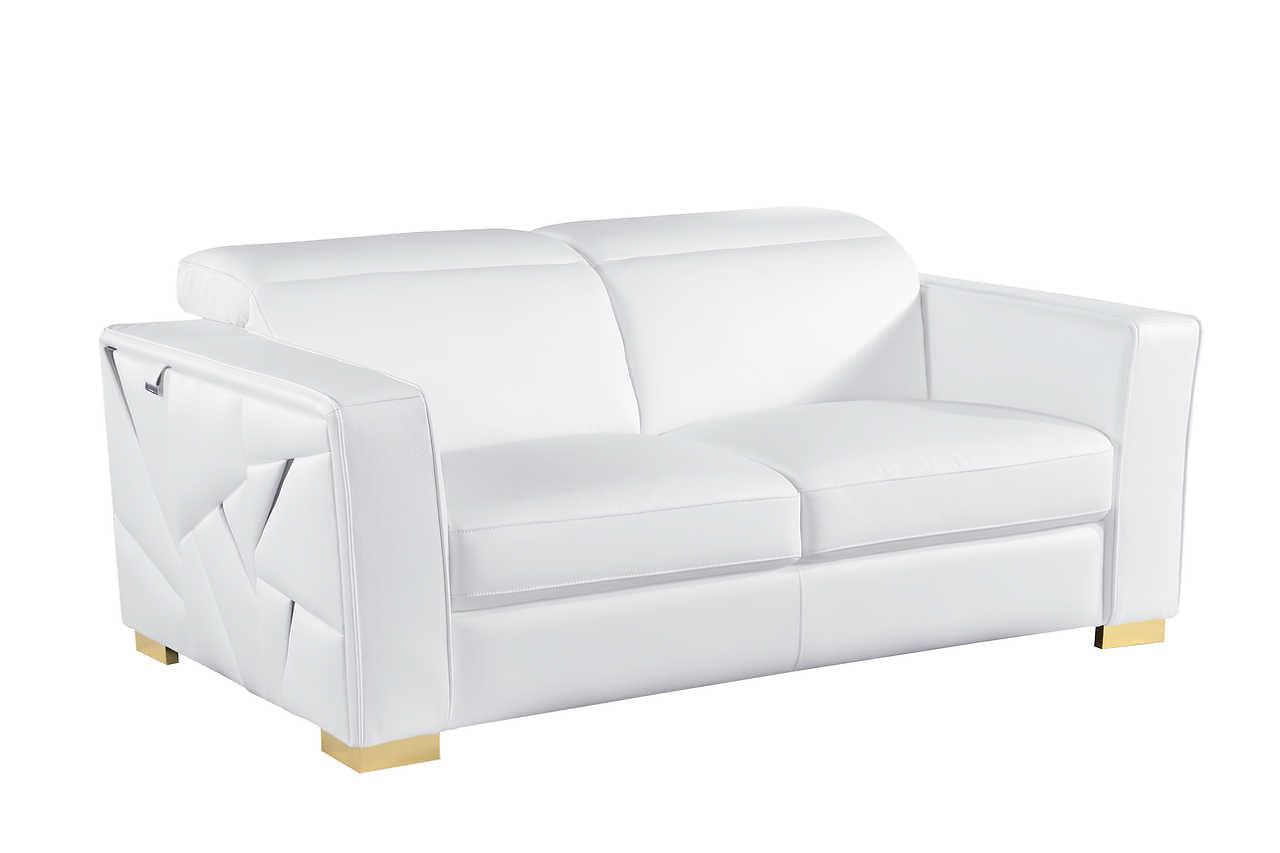 Astra White Leather Living Room Set