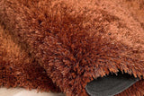 Afro Shag Rust Modern Transitional Art Silk Shine Rug - Ella Furniture