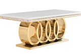 Giovanni White Gold Dining Table
