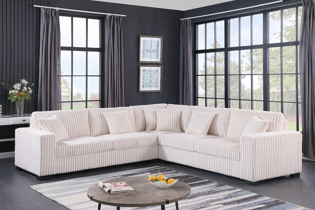 Comfy II Cream 3-Piece Sectional
