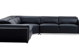 Domo Black Leather Sectional
