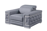 Favo Light Blue Leather Chair