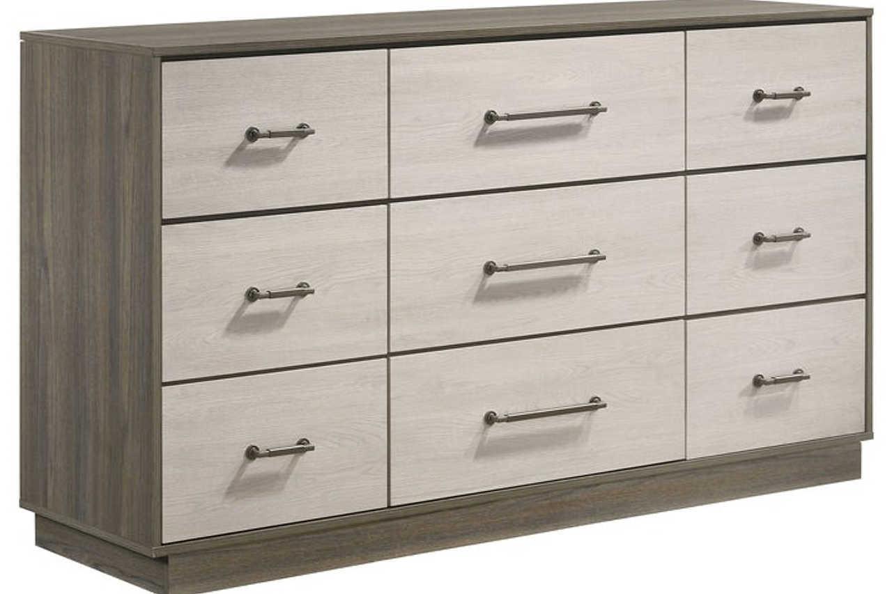 River Light Gray Bookcase Platform Bedroom Set