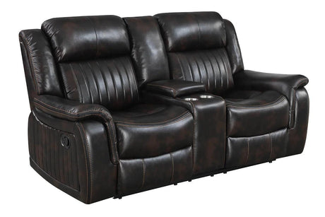 Lavon Brown Modern Wood, Engineered Wood Faux Leather Upholstered 3Pcs Livingroom Set - Ella Furniture