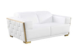Hexor White Leather Living Room Set