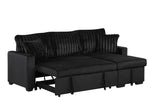 Nori Black Upholstered Sectional w Pull-Out Bed