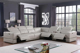 Franco Light Gray 7-Piece 3 Power Reclining Sectional