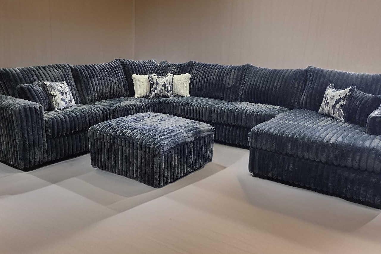 Texan Gray Corduroy Sectional