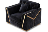 Hilena Black Velvet Living Room Set